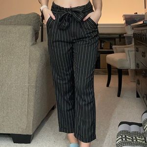 black & white striped pants